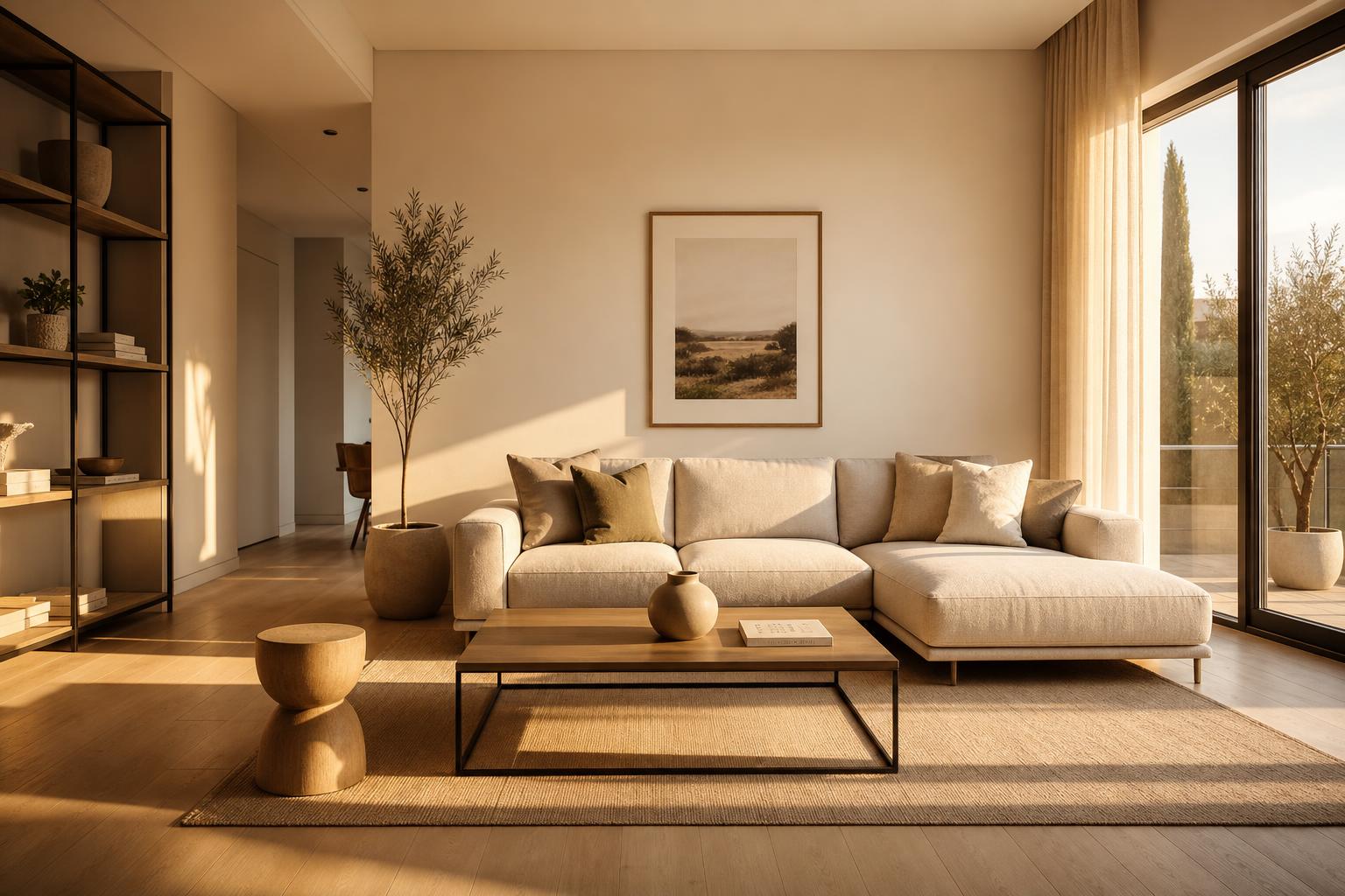 Salón luminoso y ordenado con luz natural, ejemplo de fotografía inmobiliaria profesional para acelerar la venta de un piso en Madrid