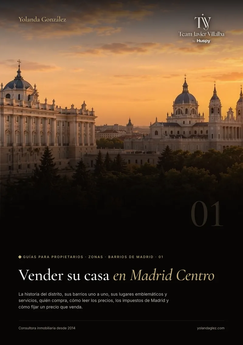 Portada de la guía Vender en Madrid Centro: historia, barrios, servicios, el comprador y cómo fijar el precio