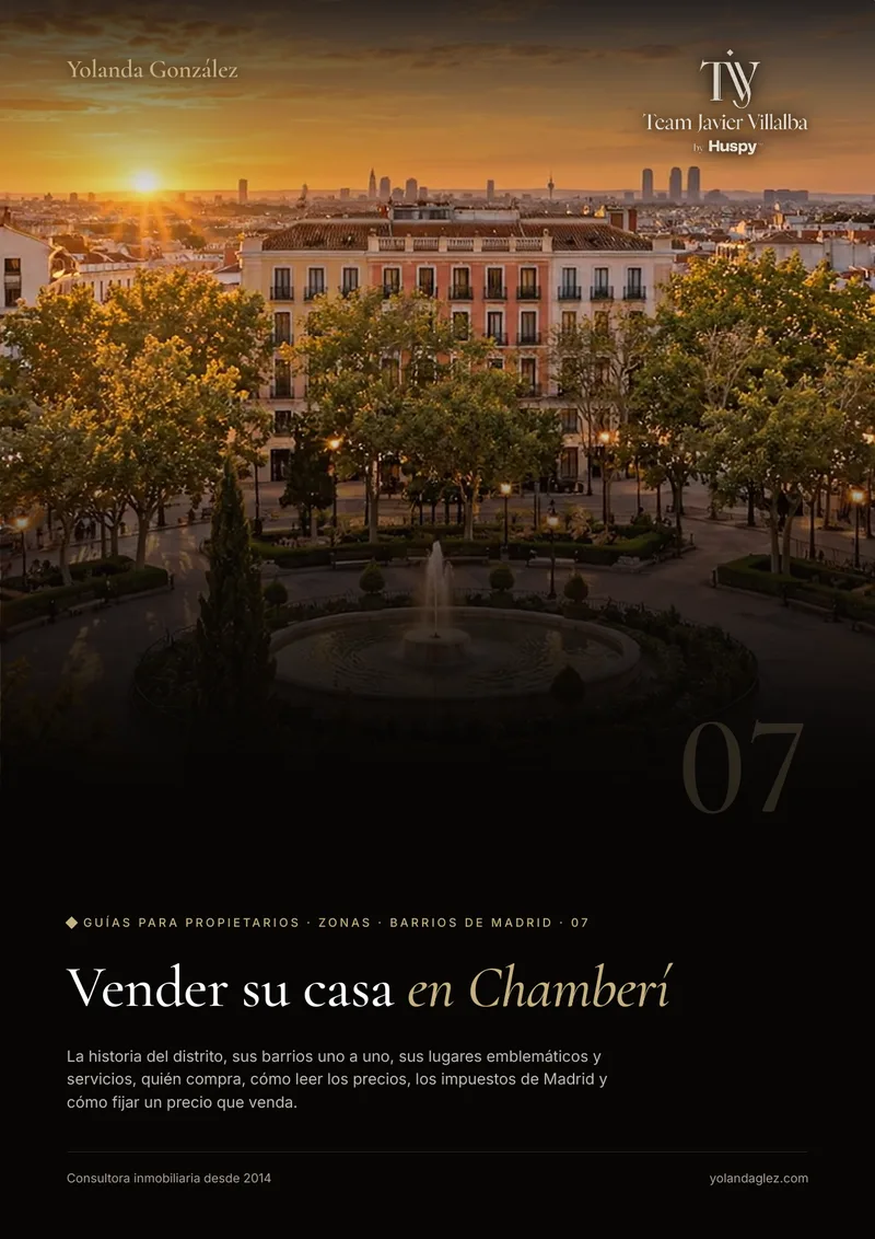 Portada de la guía Vender en Chamberí: historia, barrios, servicios, el comprador y cómo fijar el precio