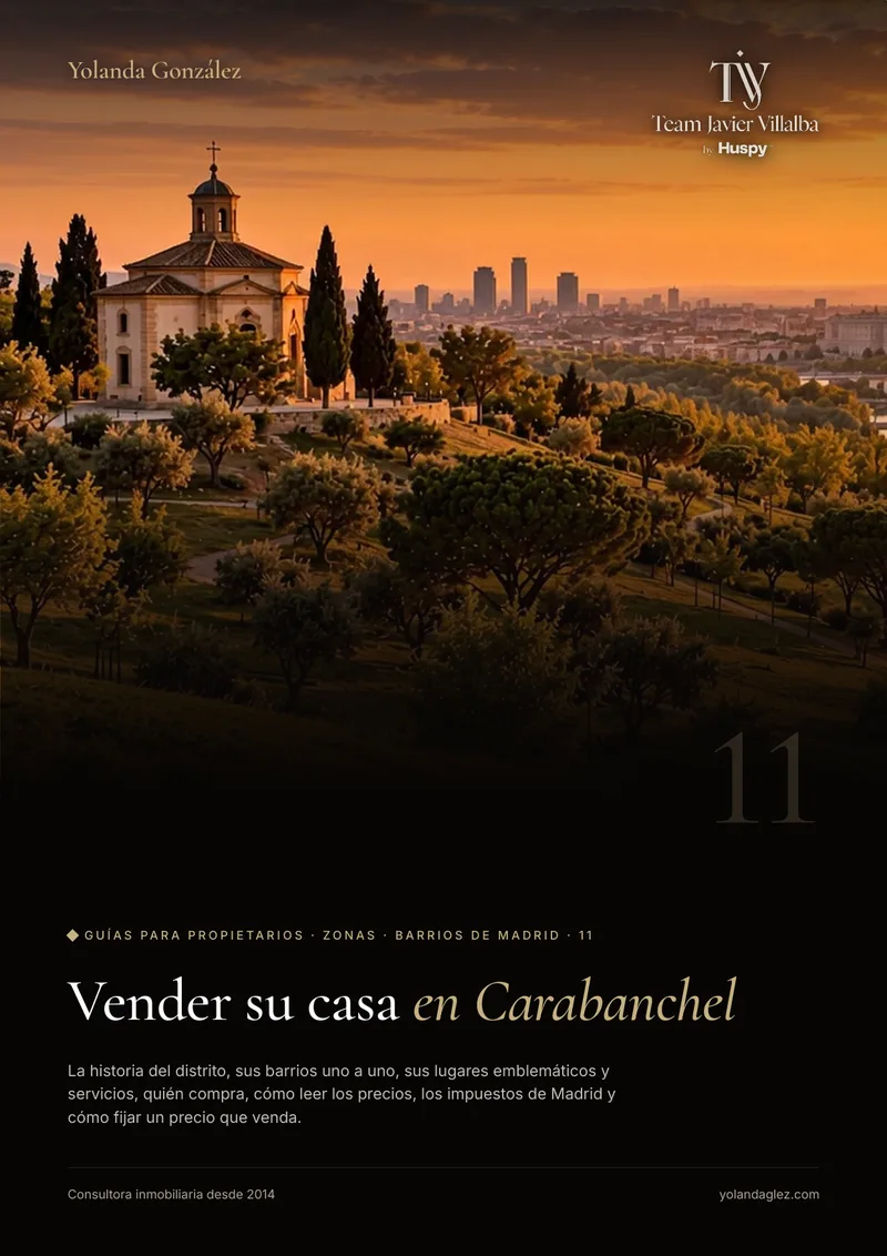 Portada de la guía Vender en Carabanchel: historia, barrios, servicios, el comprador y cómo fijar el precio
