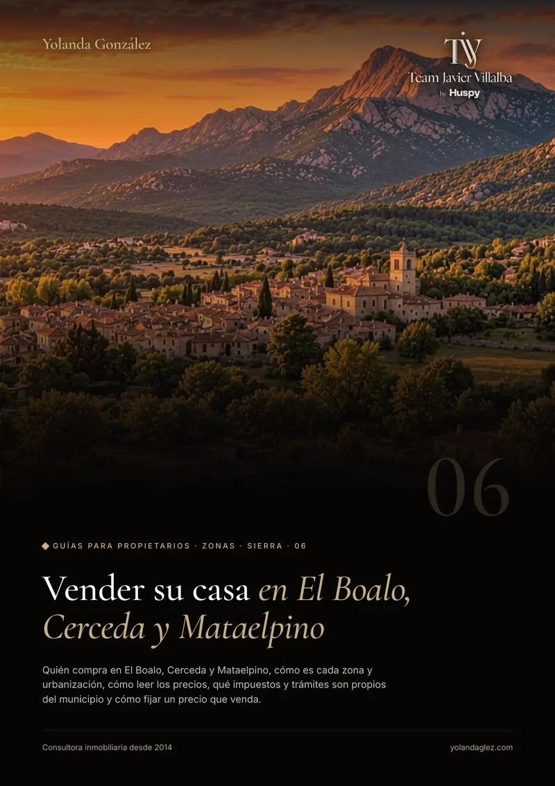 Portada de la guía Vender en El Boalo, Cerceda y Mataelpino: el comprador, las zonas, los impuestos locales y cómo fijar el precio