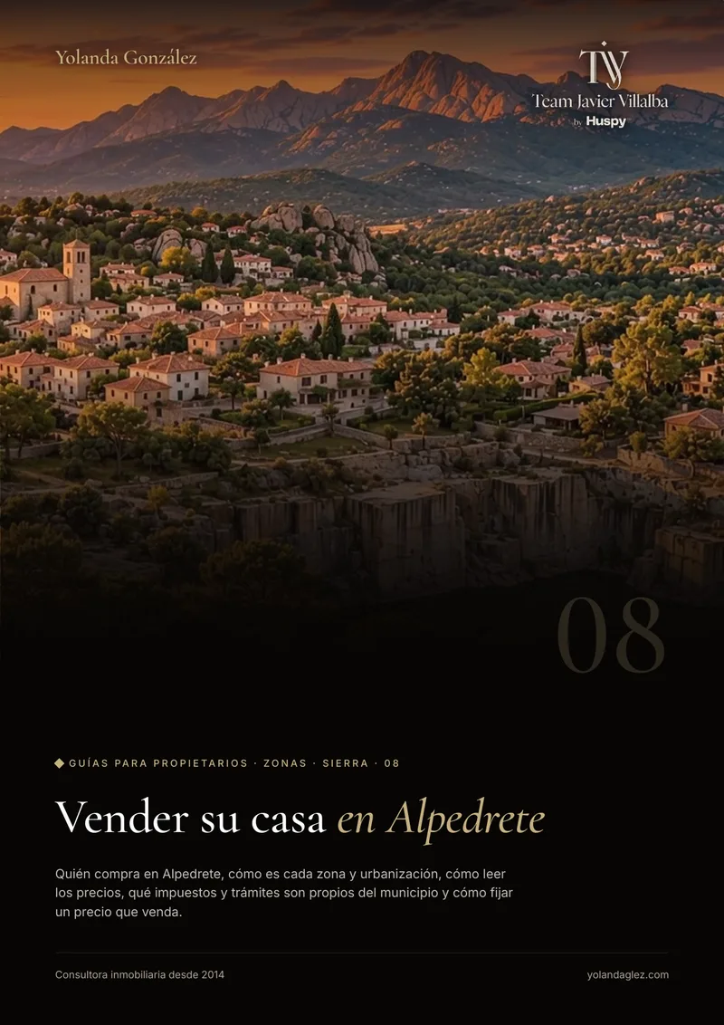 Portada de la guía Vender en Alpedrete: el comprador, las zonas, los impuestos locales y cómo fijar el precio