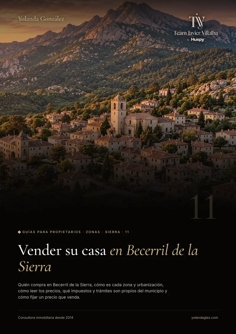 Portada de la guía Vender en Becerril de la Sierra: el comprador, las zonas, los impuestos locales y cómo fijar el precio