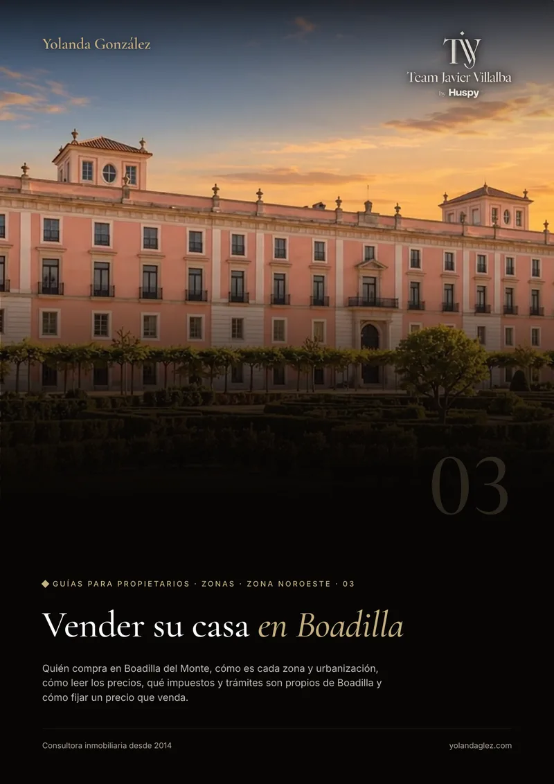 Portada de la guía Vender en Boadilla del Monte: el comprador, las zonas, los impuestos locales y cómo fijar el precio