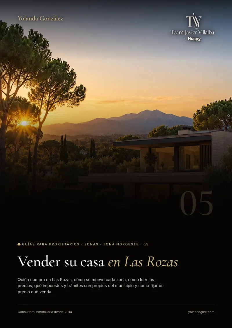 Portada de la guía Vender en Las Rozas: el mercado, las zonas, los impuestos locales y cómo fijar el precio