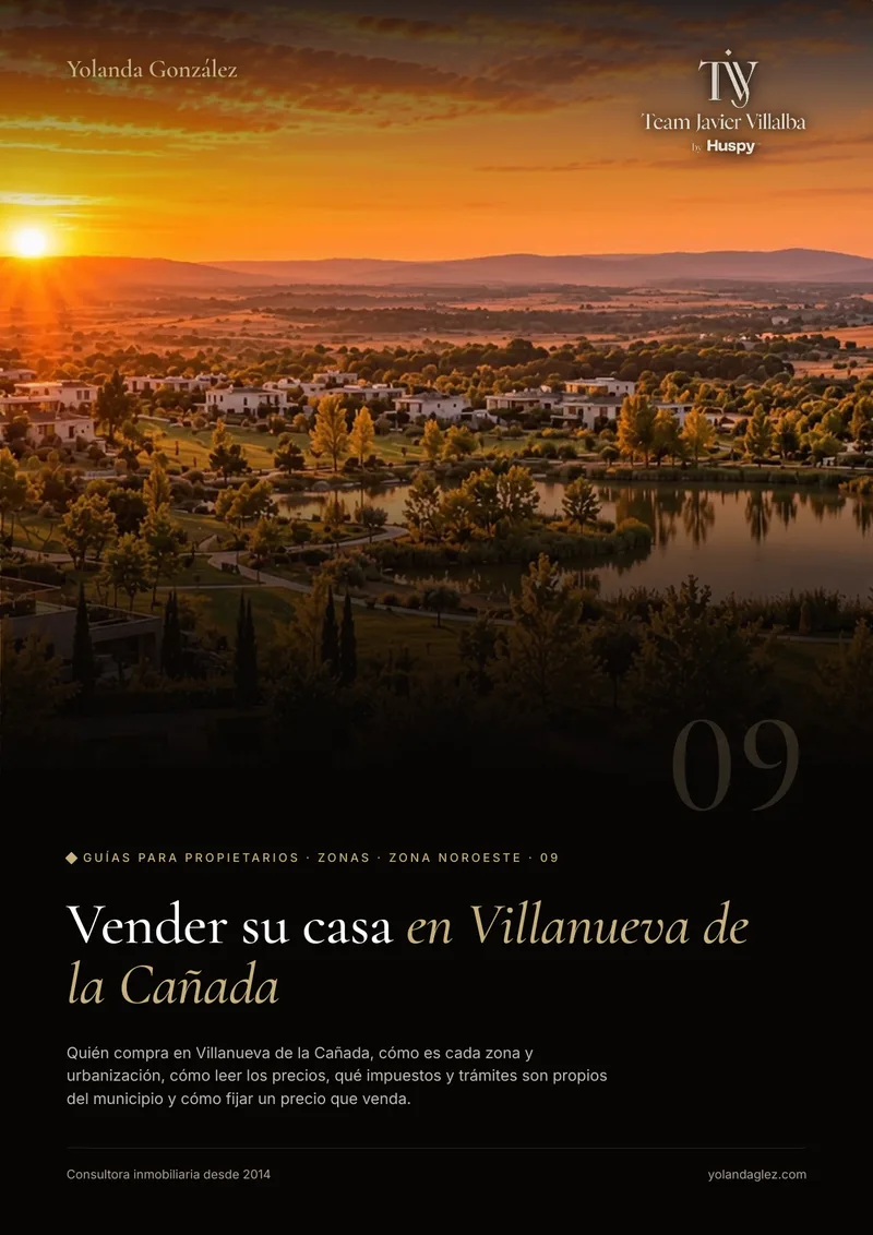 Portada de la guía Vender en Villanueva de la Cañada: el comprador, las zonas, los impuestos locales y cómo fijar el precio